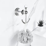 Crystal Towel Hook Chrome, Bath Robe Hook, Silver Bathroom Wall Hooks Double for Coats Wall Mounted Modern Style