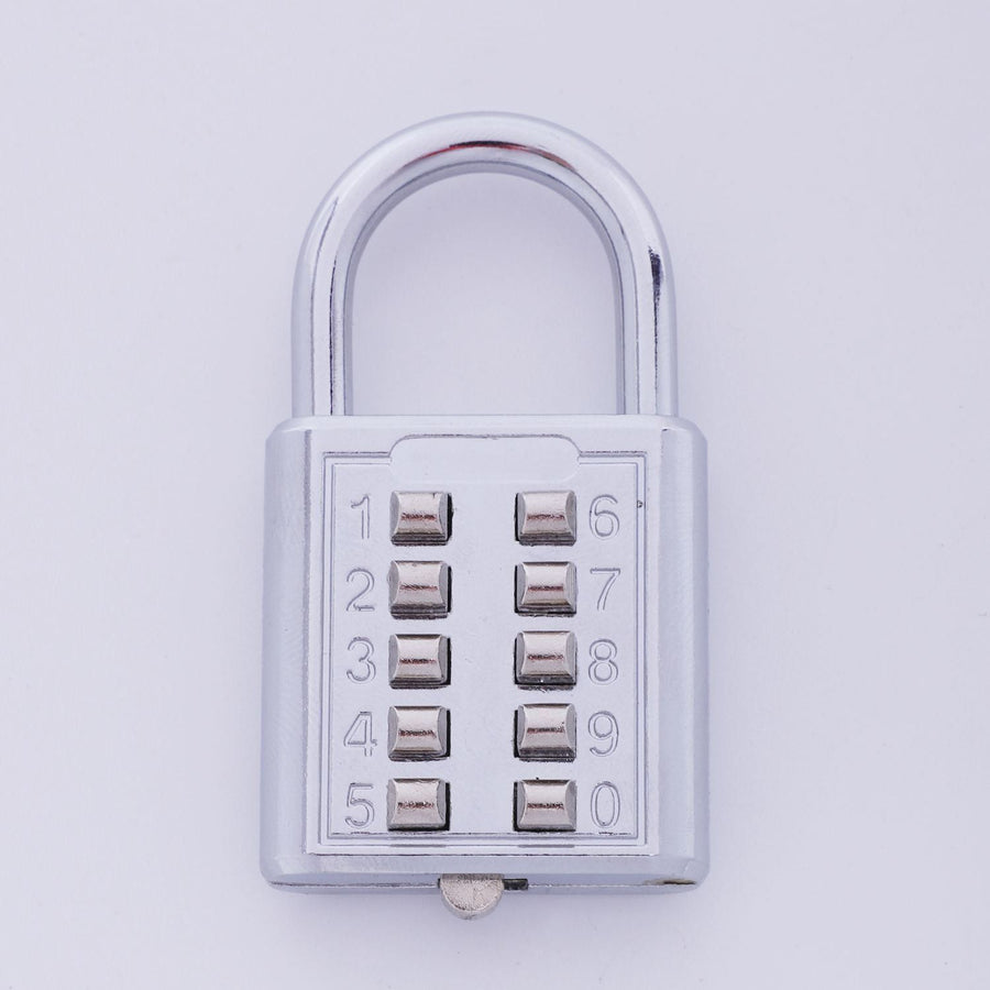 Anti-Theft Button Combination Padlock Digit Push Password Lock Zinc Alloy Security Lock Suitcase Luggage Coded Lock Cupboard