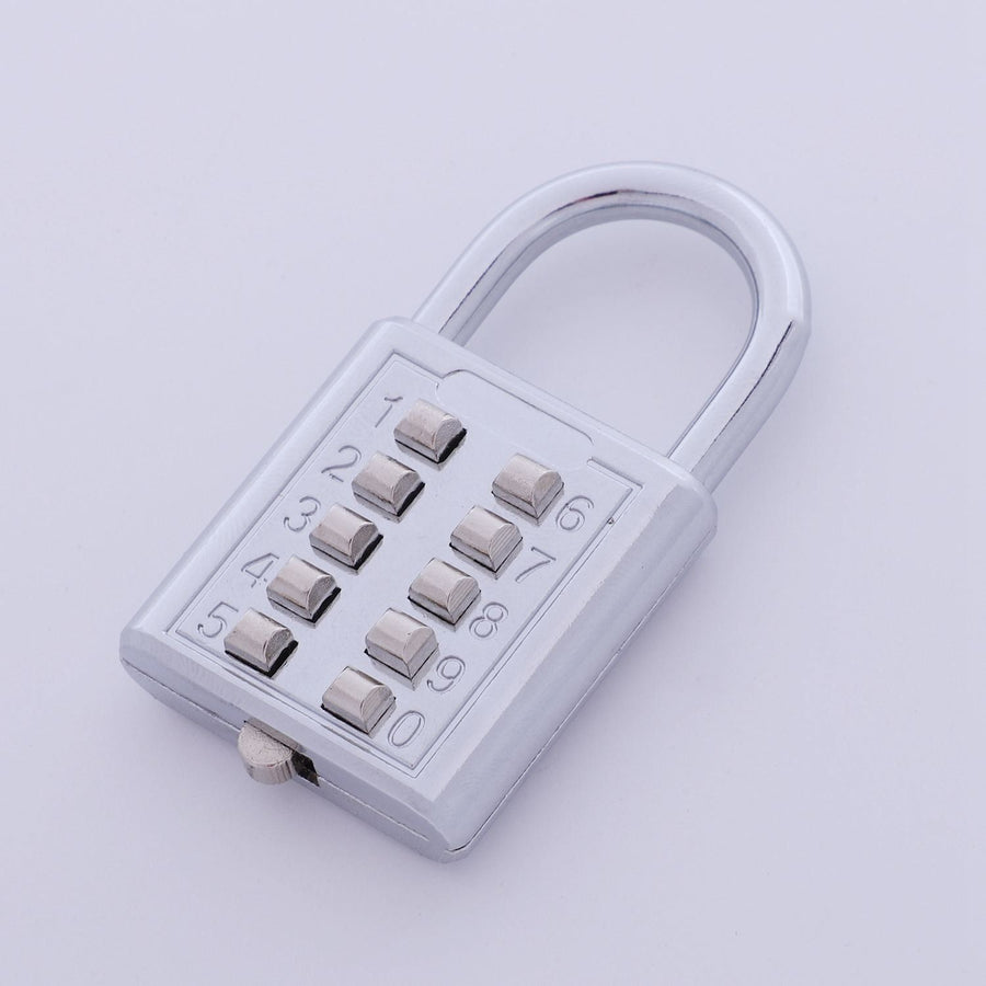 Anti-Theft Button Combination Padlock Digit Push Password Lock Zinc Alloy Security Lock Suitcase Luggage Coded Lock Cupboard