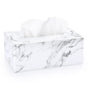 Holder with Magnetic Bottom, Decorative PU Tissue Box for Vanity Dresser Night Stand Table Countertop Home Office Car,Marble White