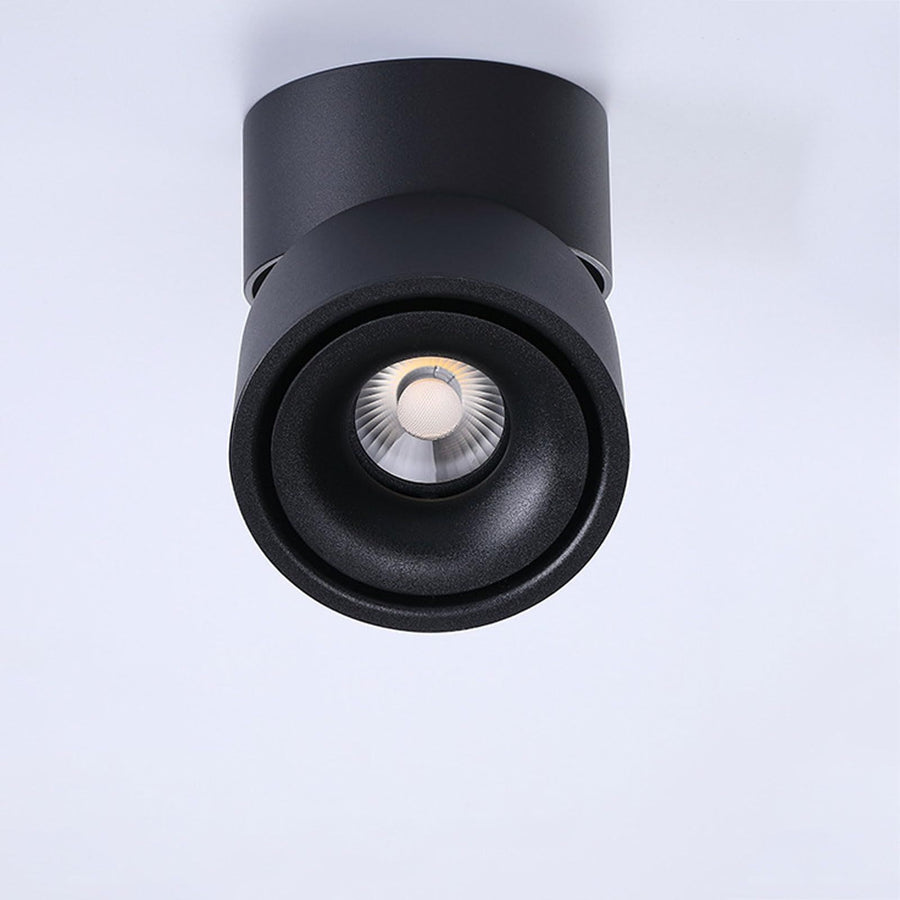 Circular LED Foldable Tube Light Sofa Adjustable Angle TV Background Wall Ceiling Rail Spotlight(Size:3000k,Color:Black)