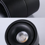 Circular LED Foldable Tube Light Sofa Adjustable Angle TV Background Wall Ceiling Rail Spotlight(Size:3000k,Color:Black)
