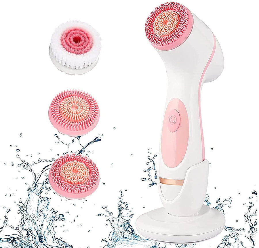 Cleansing Brush-Latest Advanced cleasing Technology &3 Brush Heads-USB Rechargeable Electric Rotating Face-Advanced Face Spa