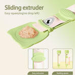 2 pcs Cat Strip Feeders, Cute Cat Head Shape Cat Strip Squeeze Spoons Multifunctional 2-in-1 Cat Food Dispenser Cat Treat Spoons
