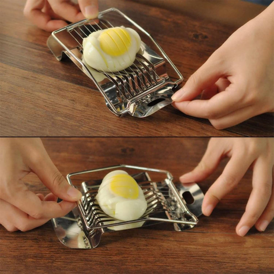 Stainless Steel Egg Cutter 1 Packs Multi-Functional Egg Fruit Slicer Egg Divider Kitchen Utility Gadget