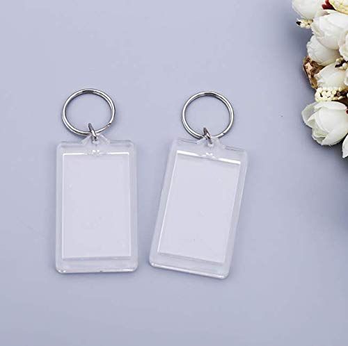10Pcs SMALL SIZE-Rectangle Clear Acrylic Photo Snap-in Keychain Blank Double Sided Custom Personalised Photo Insert Picture Frame