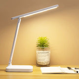 LED desk lamp wireless charging mini USB touch switch dimming control color adjustment (white) folding desk lamp - Side View