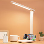 LED desk lamp wireless charging mini USB touch switch dimming control color adjustment (white) folding desk lamp