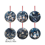 6Pcs Christmas Tree Hanging,Ornament Snowman Elk Christmas,Tree Decoration for Xmas Home DécorChristmas Hanging Ornament