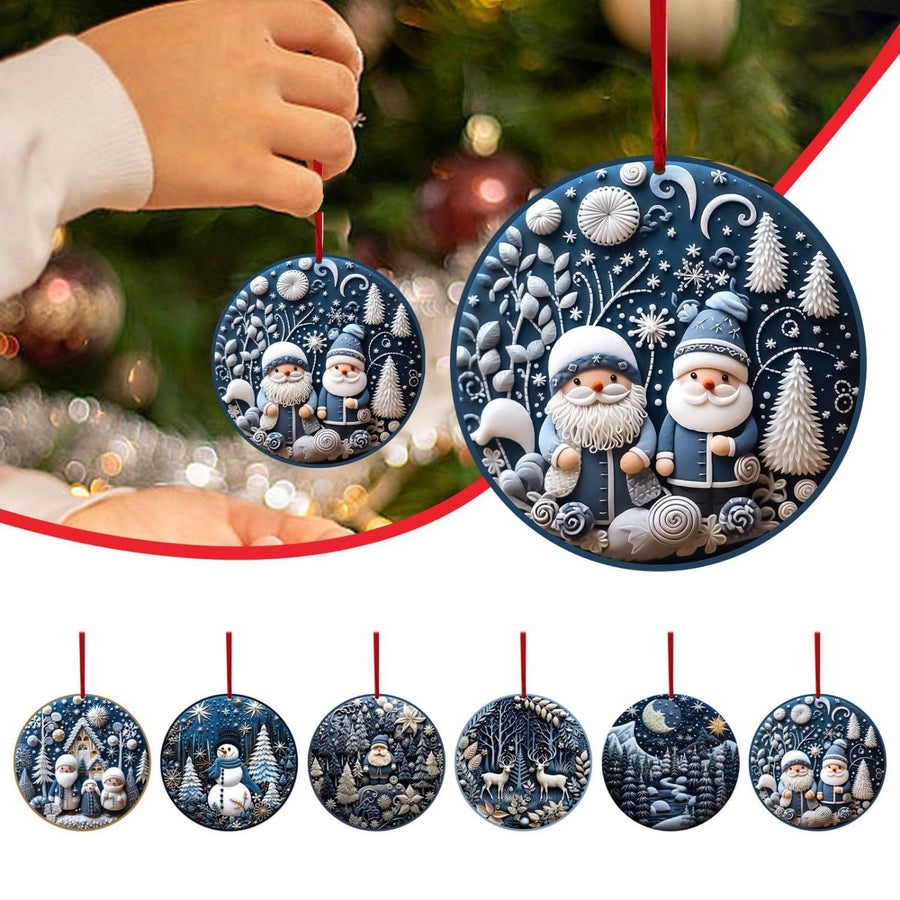 6Pcs Christmas Tree Hanging,Ornament Snowman Elk Christmas,Tree Decoration for Xmas Home DécorChristmas Hanging Ornament