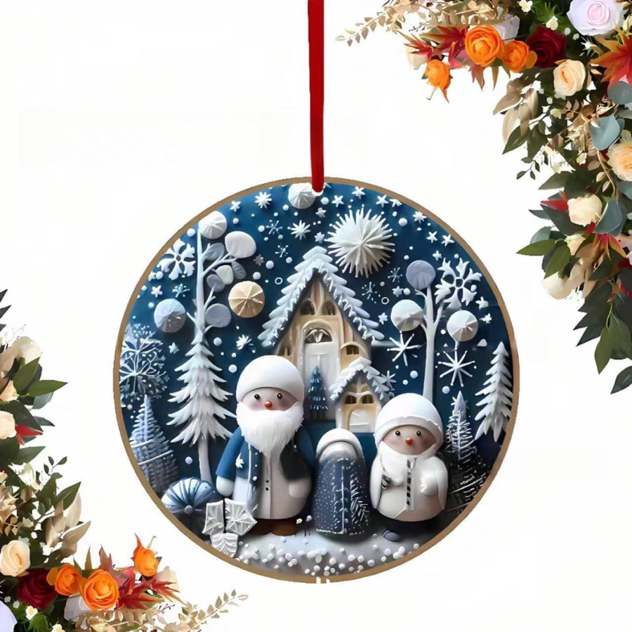 6Pcs Christmas Tree Hanging,Ornament Snowman Elk Christmas,Tree Decoration for Xmas Home DécorChristmas Hanging Ornament