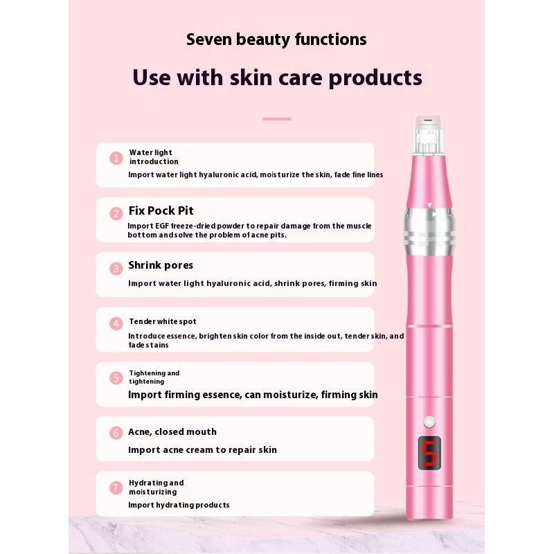 Rechargeable Microneedling Derma Pen Skin Care Microneedle Electric Derma Stamp Safe Nano Needling Pen at Home