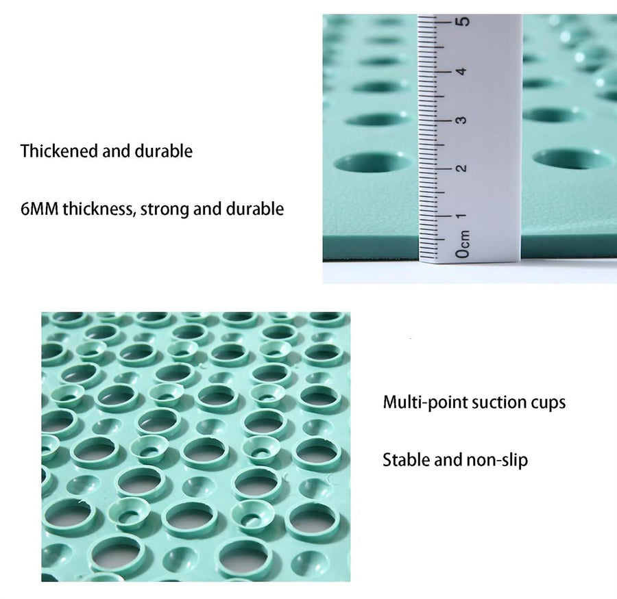 Non Slip Shower Mat with Drain Holes and Suction Cup,Thick Durable Tub Mat Comfy Massage Bathroom Mat for Shower Stall Bathtub