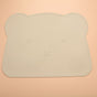 Silicone Placemats for Dining Table, Washable Easy Plate Mat Bear Placemat for Kids Dinner Easy to Clean Pet Placemat(Brown)