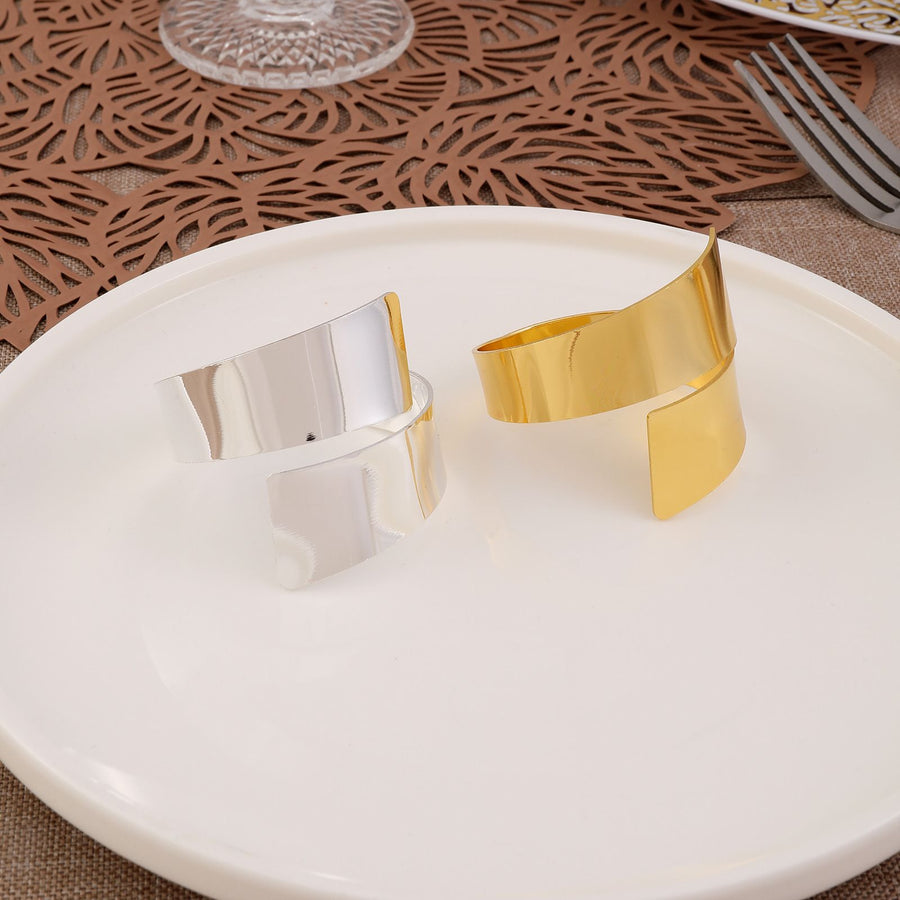 Napkin Rings Napkin Rings Set of 12 Napkin Ring Hold Modern Ring Buckles Metallic Adornment for Table Settings Dinner Party