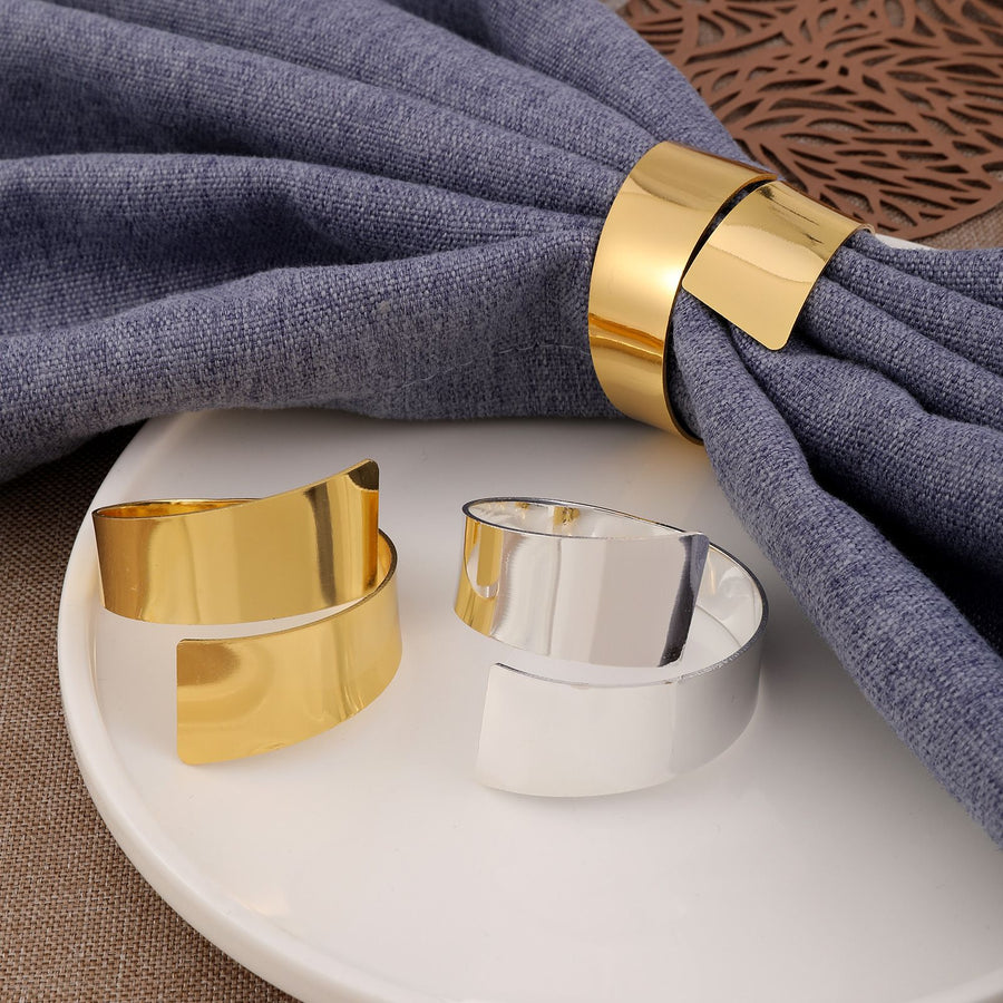 Napkin Rings Napkin Rings Set of 12 Napkin Ring Hold Modern Ring Buckles Metallic Adornment for Table Settings Dinner Party