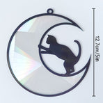 Acrylic Stained Glass Windows Hanging Decoration Black Cat Decor Car Hanging Ornament Cat Lover Memorial Gifts