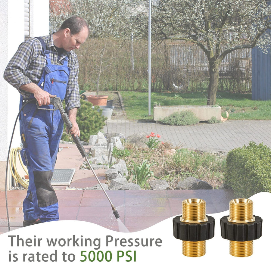 Pressure Washer Adapter Set, Male Fitting to M22-14mm Male Swivel, Pressure Washer Hose Thread Kit (2pcs)