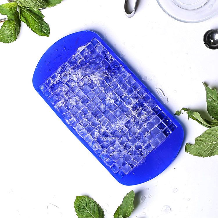 Silicone Mini Ice Cube Trays 2 Pack, 160 Crushed Ice Cube Molds Easy Release Small Ice Cube for Chilling Stackable Ice Trays