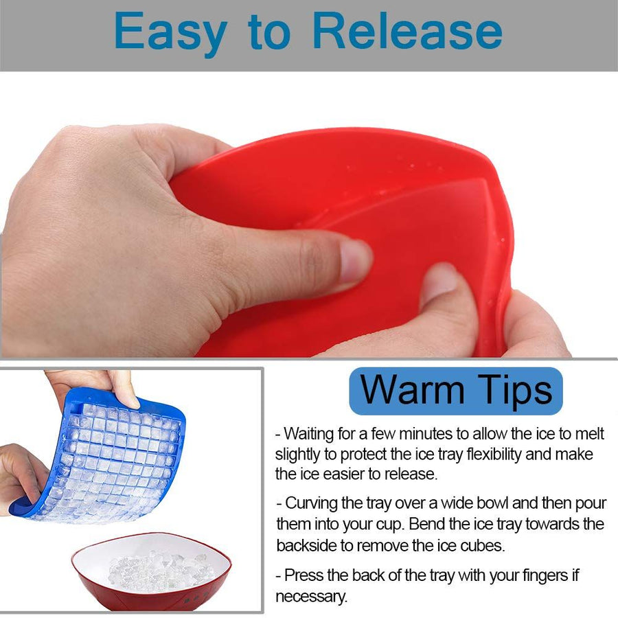Silicone Mini Ice Cube Trays 2 Pack, 160 Crushed Ice Cube Molds Easy Release Small Ice Cube for Chilling Stackable Ice Trays