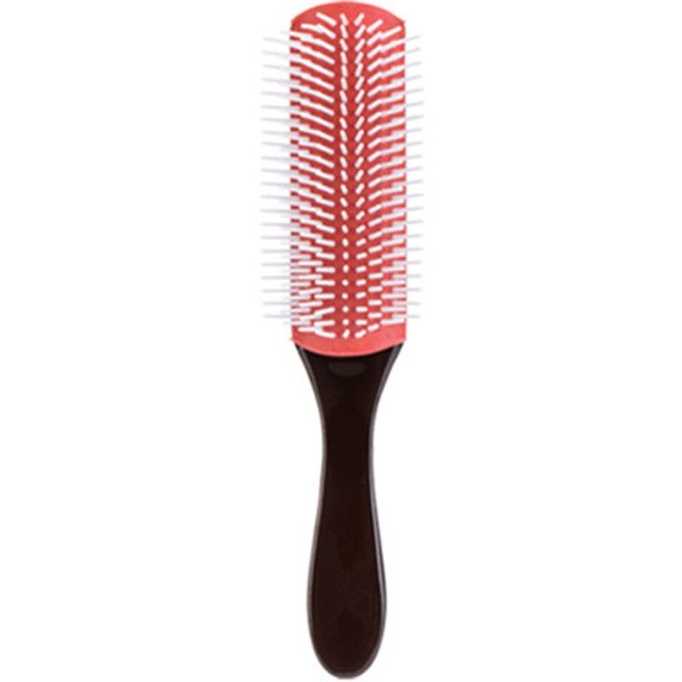 9-Rows Cushion Nylon Bristle Hair Brush Women Men Curly Wet or Dry Hair Classic Detangling Brushes for Separating Shaping Defining