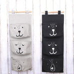 Large Wall Hanging Organizer with 3 Storage Pockets-Space saver for Playroom, Bedroom, Baby Nursery, Bedside, Closet. （2pcs）