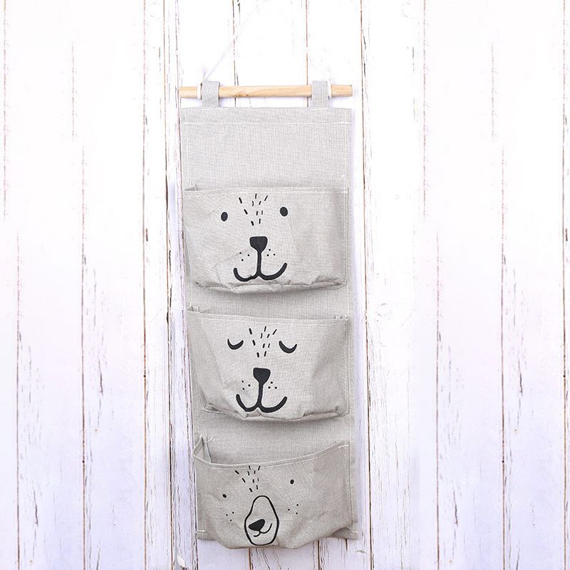 Large Wall Hanging Organizer with 3 Storage Pockets-Space saver for Playroom, Bedroom, Baby Nursery, Bedside, Closet. （2pcs）