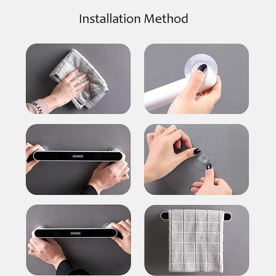 Storage Shelf，Rack Suction Wall-Mounted Towel Bar Holder Adhesive No Drilling Towel Holder Save Space for Kitchen Home（small）