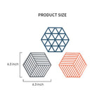 Silicone Trivet Mats & Hot Pads - 3 Set Multi-Use Insulated Flexible Durable Non-Slip Modern Kitchen Coasters Pot Holder