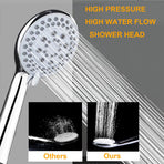 5 Functions Handheld Shower Head High Pressure Chrome Plated Finish Shower Head High Flow Hand Held Showerhead
