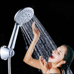 5 Functions Handheld Shower Head High Pressure Chrome Plated Finish Shower Head High Flow Hand Held Showerhead
