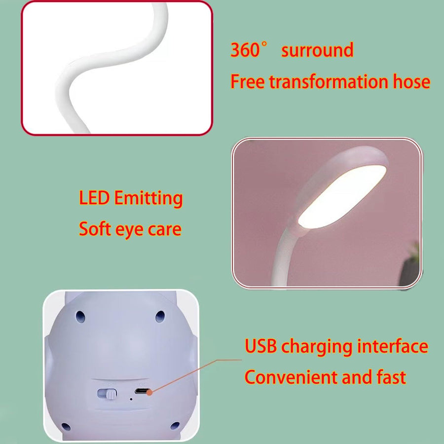 Desk Lamp for Kids,Mini Cute Owl Lamp Night Light,Foldable USB Rechargeable Reading Light Bedroom Children's Bedside (2 PCS)