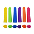 Silicone Ice Pop Molds,BPA Free Popsicle Molds with Attached Lids,Reusable DIY Popsicle Molds for Kids,Set of 6
