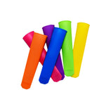 Silicone Ice Pop Molds,BPA Free Popsicle Molds with Attached Lids,Reusable DIY Popsicle Molds for Kids,Set of 6