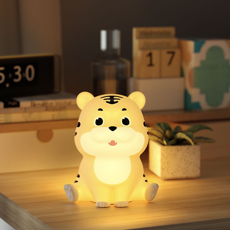 Tiger Pier Small Night Lamp Aesthetic Night Light Silicone Night Light Lion Nursery Light Tiger Bedside Lamp Bedroom Night Light