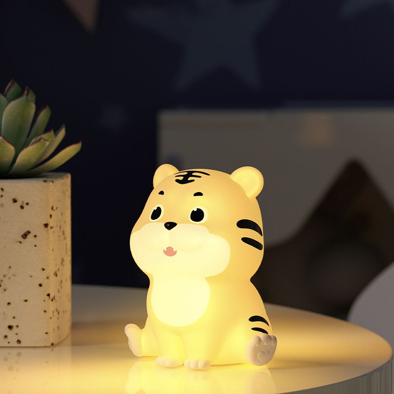 Tiger Pier Small Night Lamp Aesthetic Night Light Silicone Night Light Lion Nursery Light Tiger Bedside Lamp Bedroom Night Light