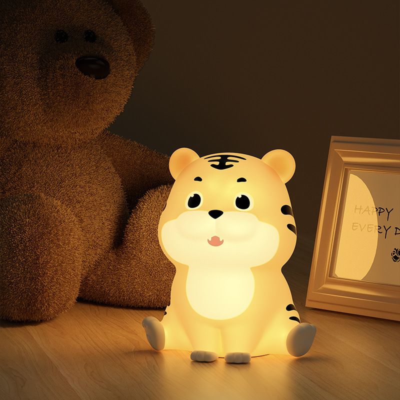 Tiger Pier Small Night Lamp Aesthetic Night Light Silicone Night Light Lion Nursery Light Tiger Bedside Lamp Bedroom Night Light