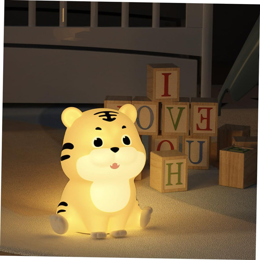 Tiger Pier Small Night Lamp Aesthetic Night Light Silicone Night Light Lion Nursery Light Tiger Bedside Lamp Bedroom Night Light