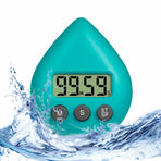 Silent Non-Ticking Battery Operated Shower Timer, Waterproof Digital Timer, Small Size Cute Timer with Cute Hook (Green)