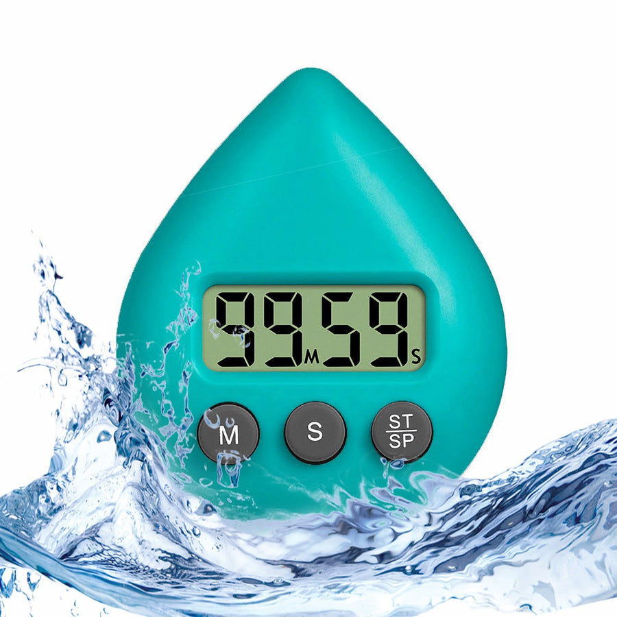 Silent Non-Ticking Battery Operated Shower Timer, Waterproof Digital Timer, Small Size Cute Timer with Cute Hook (Green)