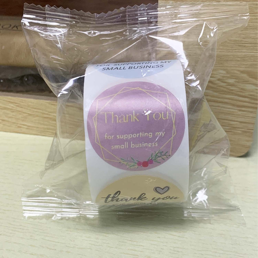 Thank You Label Stickers Roll Store Packing Envelope Seals Stickers Adhesive 1inch Thank You for Supporting My Small Business