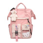 Cute Backpack with Cute Pin Accessories Plush Pendant Cute School Backpack Cute Aesthetic Backpack（pink）