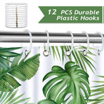 Tropical Leaves Shower Curtain Green Palm Leaf Decorative Bath Curtain Polyester Fabric Waterproof Bathroom Curtain
