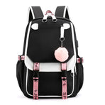 Fashion Backpack Casual Laptop Backpack Large Capacity Backpack Outdoor Daypack Travel Bag  Middle School Students Bookbag(black)