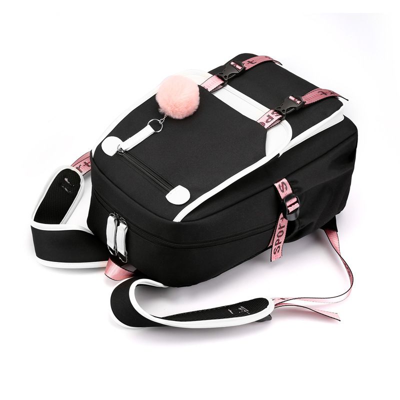 Fashion Backpack Casual Laptop Backpack Large Capacity Backpack Outdoor Daypack Travel Bag  Middle School Students Bookbag(black)