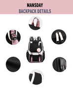 Fashion Backpack Casual Laptop Backpack Large Capacity Backpack Outdoor Daypack Travel Bag  Middle School Students Bookbag(black)