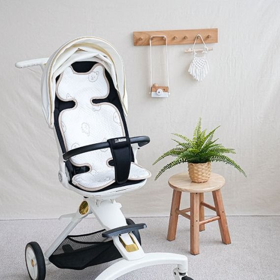 Breathable Baby Pad Must Get Pram Addition Bear Pattern Pram Cooling Insert Soft & Comfortable Pad for Infants Pram Insert（2pcs）