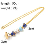 COLORFUL BLING Funny Stacked Enamel Teacup Necklace Coffee Cup Teapot Pendant Necklace Elegant Teacup Long Necklace （3pcs）