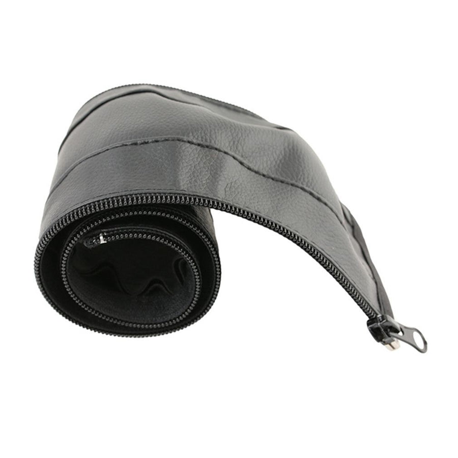 Baby Stroller Armrest Handle Sleeve Cover Replacement,Universal Zipper Handle Cover,Artificial Leather (Black)