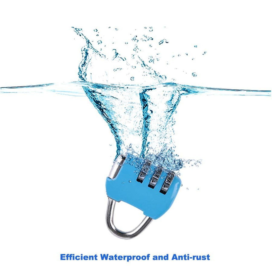 3 Pack Combination Lock 3 Digit Padlock Resettable and Waterproof for School Gym Suitcases Locker, Luggage, Briefcases, Computer